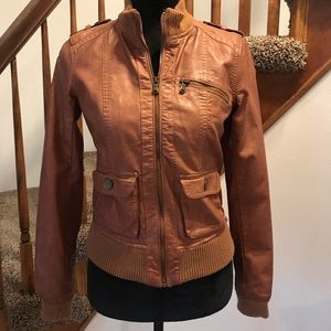 💋💋Xhilaration Camel Faux Leather Jacket SZ S